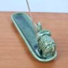 Incensário cabeça de elefante régua em porcelana verde