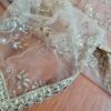 Dupatta bege dourado com bordados florais Pallavi Rajshri