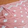 Dupatta rosa antigo com bordados florais