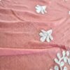 Dupatta rosa antigo com bordados florais