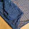 Dupatta azul marinho com fios bordados de lantejoulas