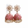 Brinco indiano Meenakari Jhumka sino floral rosa antigo
