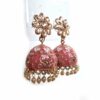 Brinco indiano Meenakari Jhumka sino floral rosa antigo
