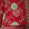 Dupatta vermelha e dourada de noiva com bordados pedras e barra luxuosa