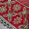 Dupatta vermelha e dourada de noiva com bordados pedras e barra luxuosa