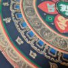 Mandala Tibetana com Mantras Sagrados pintado a mão Om Mani Padme Hum