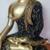 Estátua de Buda tailandês pintura especial e vestuário de tecido real 34cm