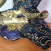 Estátua de Buda tailandês pintura especial e vestuário de tecido real 34cm