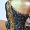 Estátua de Buda tailandês pintura especial e vestuário de tecido real 34cm