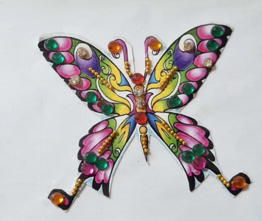 Tatuagem indiana de borboleta com aplique de pedras color II