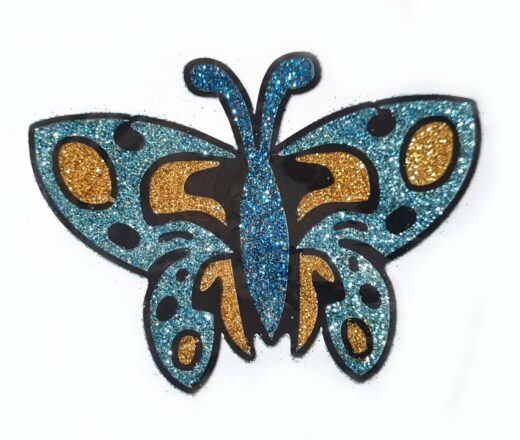 20250212_150534 Tatuagem adesiva indiana de borboleta azul e dourada II