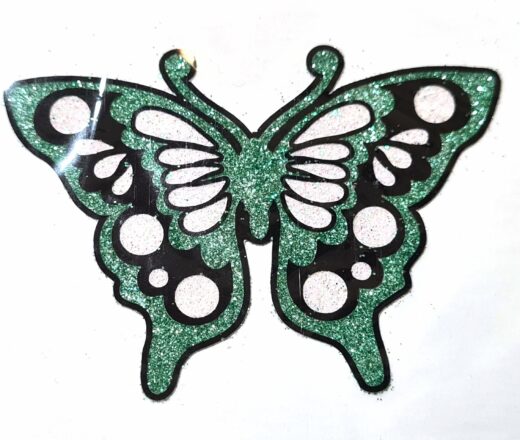 20250212_150540 Tatuagem adesiva indiana de borboleta verde brilhosa