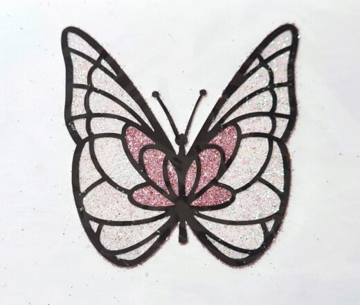 Tatuagem adesiva indiana de borboleta rosa e branco