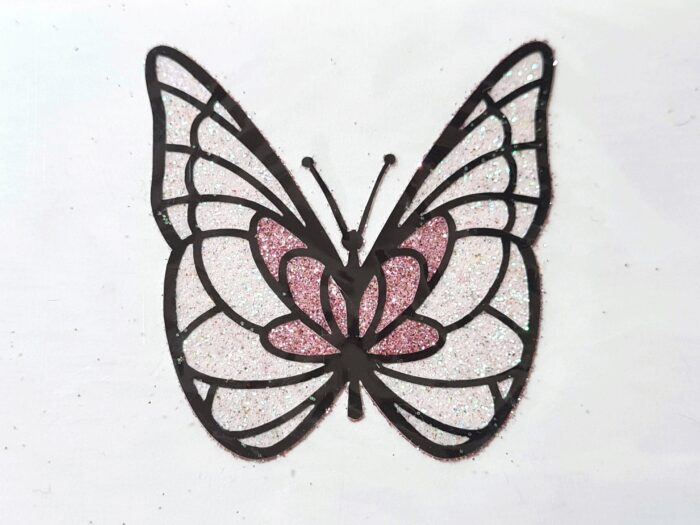 Tatuagem adesiva indiana de borboleta rosa e branco