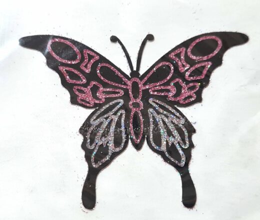 Tatuagem adesiva indiana de borboleta rosa e lilás II