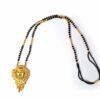 Mangal Sutra colar sagrado dourado com contas pretas 40cm