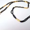 Mangalsutra colar sagrado dourado com contas pretas 40cm