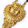Mangalsutra colar sagrado dourado com contas pretas 40cm