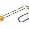 Mangal Sutra colar sagrado dourado com contas pretas 40cm