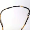 Mangalsutra colar sagrado dourado com contas pretas 40cm