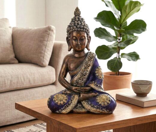 Estátua de Buda tailandês pintura especial 28cm