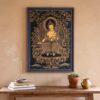 Thangka pintura tradicional tibetana que representa o Buda Maitreya