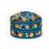 Latinha indiana azul decorada com miçangas e pedrarias para guardar kumkum