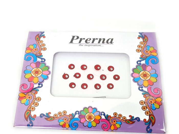 Bindi indiano adesivo para colar entre as sombrancelhas 13 pontos vermelhos