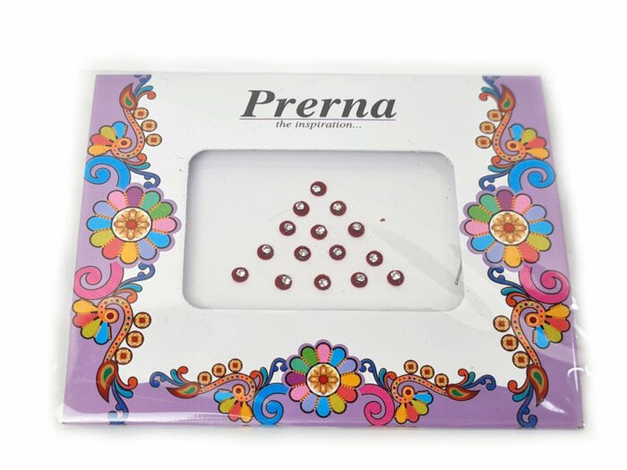 Bindi para colar na testa entre as sombrancelhas, no local do terceiro olho. Ideal para usar em festas indianas, temáticas. Cartela de adesivos. 15 bolinhas vinhos
