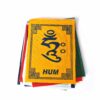 Bandeiras tibetanas veludo do mantra "Om Mani Padme Hum" (13cm x 10cm)