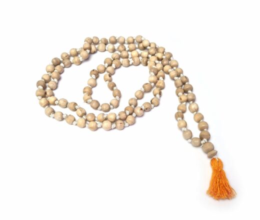Japamala de 108 contas de Tulasi 10mm sementes redondas