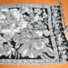 Echarpe indiana algodão com viscose dupla face estampa floral com preto e branco