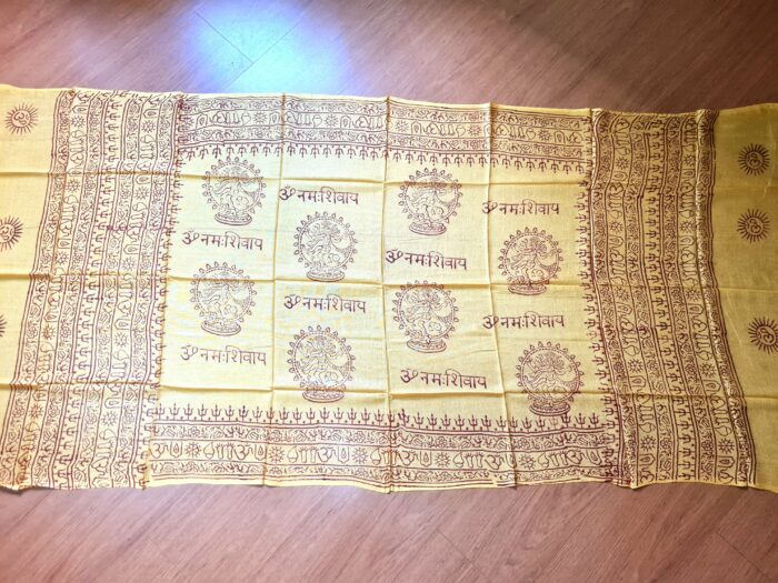 Chadar indiano (manto de oração) de Shiva Nataraja amarelo