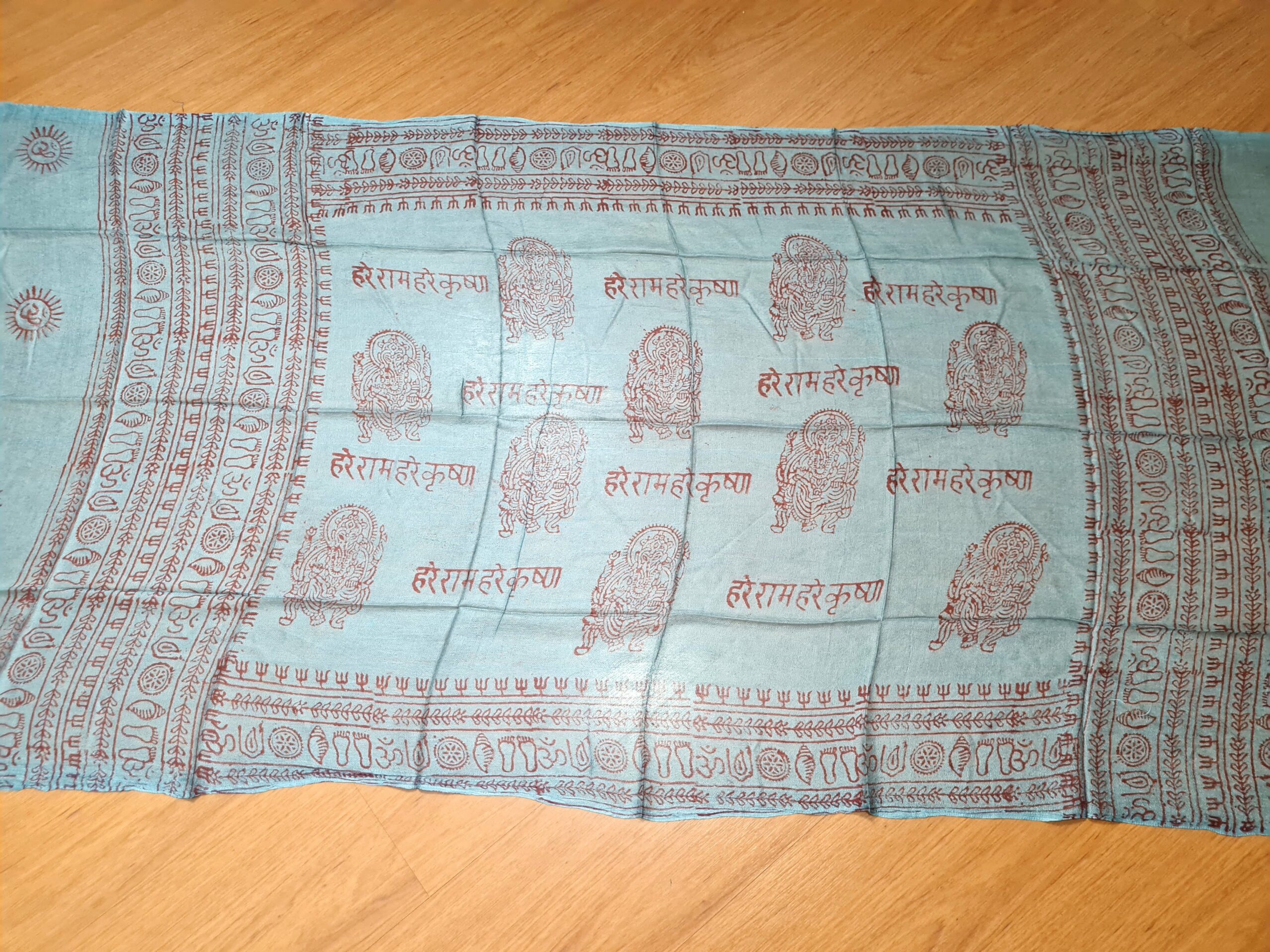 Chadar indiano (manto de oração) de Ganesha cinza
