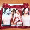 Choli para usar com Saree vermelho com lantejoulas douradas