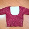 Choli para usar com Saree vermelho com lantejoulas douradas
