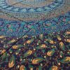 Panô indiano de algodão estampa de mandala verde e azul 2,40m