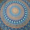Panô indiano de algodão estampa de mandala verde e azul 2,40m