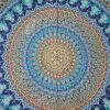 Panô indiano de algodão estampa de mandala verde e azul 2,40m
