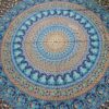 Panô indiano de algodão estampa de mandala verde e azul 2,40m