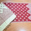 Echarpe indiana algodão viscose dupla face com arabescos creme e terracota