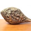 Shankha do Deus Vishnu Concha em metal brass com Lakshmi 16cm