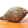 Shankha do Deus Vishnu Concha em metal brass com Lakshmi 16cm