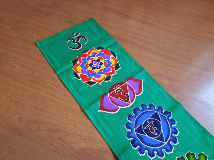 Panô dos 7 chakras especial para parede verde e color 1,80m