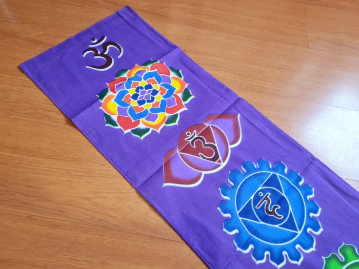 Panô dos 7 chakras especial para parede roxo e color 1,80m