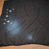 Sari indiano de crepe de seda preto rosa e dourado bordado