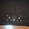 Sari indiano de crepe de seda preto rosa e dourado bordado
