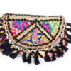 Bolsa indiana Banjara 100% bordada a mão preto e coloridos II