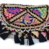 Bolsa indiana Banjara 100% bordada a mão preto e coloridos II