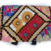 Bolsa indiana Banjara 100% bordada a mão preto e coloridos II